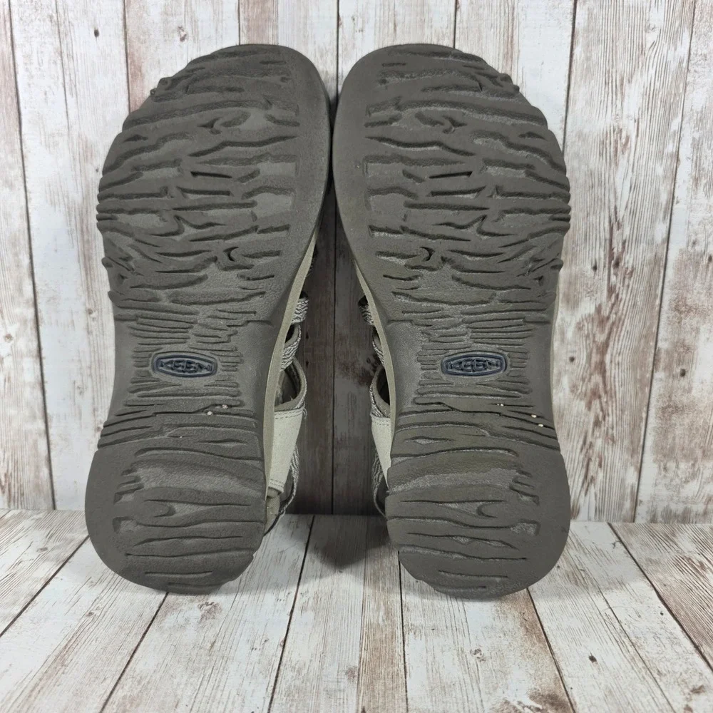 Keen Whisper Womens‎ 8 Gray Taupe Waterproof Hiking Sandals 1018226 Bungee Lace